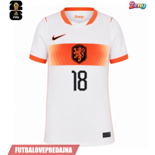 Lacne Ženy Futbalové dres Holandsko Donyell Malen #18 MS 2026 Krátky Rukáv - Preč